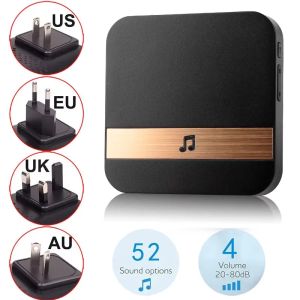 Video Doorbell: Smart Wireless WiFi Door Bell Ring for Home Security Long Distance Plug-in Doorbell with Video Doorphone