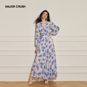 Fasionable Waist-Baring Print Dress