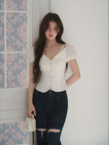 La lune Du ciel | Áo Blouse Dài Tay Voan Phồng Phụ Nữ Hơi Thẩm Mỹ Kịch