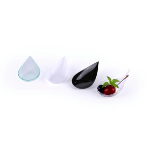 50pcs /100Ppcs Disposable Tear Drop Appetizer Plates Party Serving Dessert Trays Cake Cup Spoons