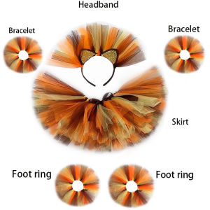 Animal Lion Tutu Skirt Outfit Birthday Party Tulle Skirts Halloween Costumes Jungle Safari