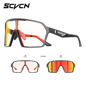 SCVCN Cycling Sunglasses Men UV400 Photochromic MTB Bicycle Riding Glasses Outdoor Sports Bike Golf Hiking Camping Fish Goggles