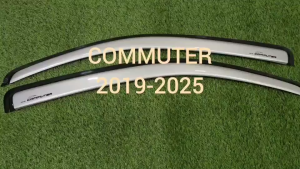 คิ้วกันสาด กันสาด กันสาดประตู คิ้ว สีบรอนเงิน ทรงเรียบ 2 ชิ้น โตโยต้า คอมมูเตอร์ Toyota Commuter 2019 2020 2021 2022 2023 2024 ใส่ร่วมกันได้ A