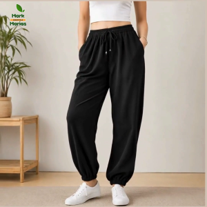 Challis Jogger Pants with Single-Channel Elastic Waistband and Drawstring for Women Soft Lightweight Relaxed Fit Casual Lounge Pants Breathable Everyday Wear Loose Comfy Trousers for Travel Home Office Multiple Colors Lightweight Breathable Relaxed Fit
