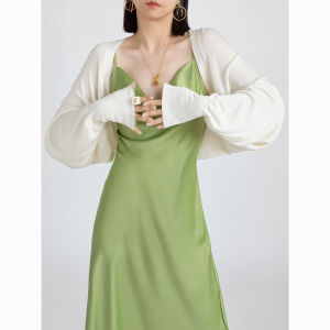 Áo Len Cardigan Dệt Kim Mỏng Dài Tay Thời Trang Cho Nữ Mùa Hè Áo Khoác Ngoài Chống Nắng Chất Liệu Lụa Viscose Thiết Kế Tay Dài