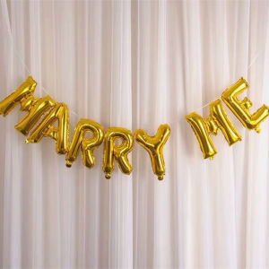 16-Inch Aluminum Foil Letter Balloons Proposal Set Gold Silver Rose Gold Combination Wedding Celebration Party Decorations