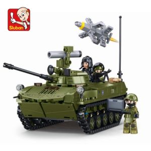 ใหม่ Sluban 530PCS Army BMD-2S ร่มชูชีพต่อสู้รถ Building Blocks ชุดทหารอิฐของเล่นเพื่อการศึกษาเด็ก