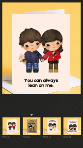 Hirono Couple Card Lean On Me Love Greeting Card Cute Aesthetic Gift Cute Love Card