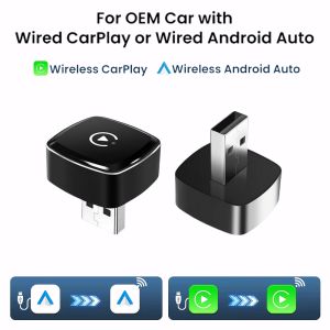 Smallest LEXXSON Wireless CarPlay Adapter MINI Ultra Android Auto Box USB Dongle Plug and Play for OEM Car Seamless Connection