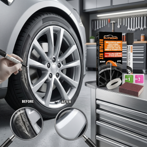 RAYHONG | Car Wheel Rim Scratch Repair Kit Alloy Wheel Touch Up Pen Curb Rash Fix Silver Paint Pen Rim Scratches Remover DIY Car Repair