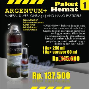 ion perak argentum+  colloidal silver ionic silver anti virus anti bakteri anti kuman paket hemat 1