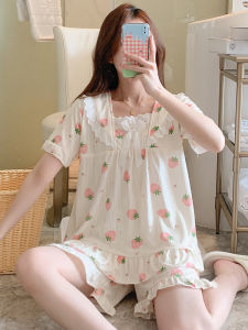 Pajamas Womens Summer Season Pure Cotton Short Sleeve 2023 New Arrival Internet Celebrity Sweet Princess Style Can Be Outerwear Homewear Suit