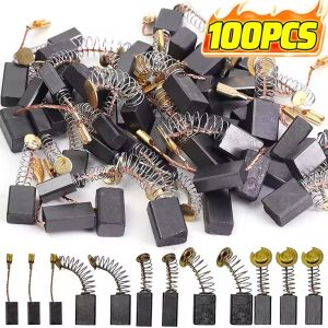 50/100pcs Heavy-Duty Carbon Brush with Metal Bases - for drills Sanders Grinders Motors - Durable Motor Repair Parts Kit