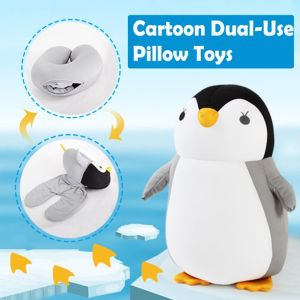 Deformable U-shape Travel Pillow Penguin Whale Fluffy Pillows Cushion Toy Neck Pillow Headrest Protection Neck