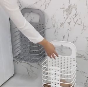(Cash on delivery) Foldable dirty clothes storage wall-mounted portable large plastic laundry basket for washing machine baby clothes basket