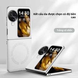 Ốp Lưng Điện Thoại Sạc Không Dây Từ Tính Magsafe Cho OPPO Find N3 Flip N2 Flip Da Nhân Tạo Chống Sốc Vỏ Bảo Vệ Mặt Sau