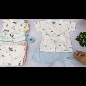 Bộ cộc sơ sinh sợi Petit Emom cho bé (0-9M)