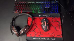 4 IN 1 GAMING COMBO - KEYBOARD & MOUSE + HEADSET & MOUSE PAD