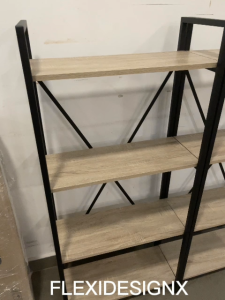 Flexidesignx 4 Tier Bookshelf Rack Storage Shelf Powder Coated Metal Frame – ROCKY