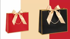 5PCS Thank-You Gift Bags with Handles 20x28x10CM Welcome Gift Bags with Bows Suitable for Weddings and Gifts Festivals