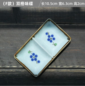 Japanese Style Hand-Painted Ceramic Plate Seasonal Dining Utensils Underglaze Color Small Snack Plate Dipping Sauce Plate
