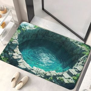VIKAMA Visual Effect “Water Pool” Rug—Soft Non-Slip Indoor and Outdoor Entry Mats and Bathroom Door Mats for Home Decor