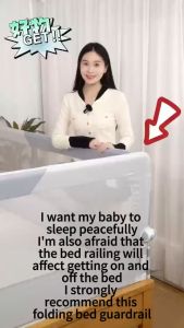 Foldable Baby Bed Fence Height Adjustable Travel Folding The Barrier Baby Bed Unilateral Baffle Kid