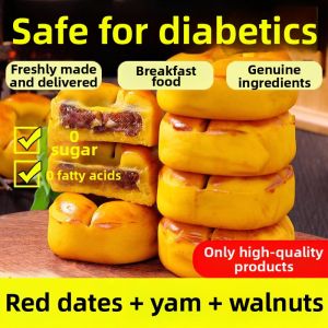 No Added Sugar Red Date Yam and Walnut Cake Breakfast Food
