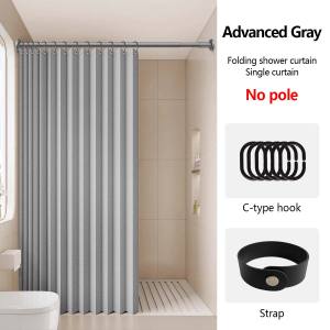 Modern Bathroom Shower Curtain Waterproof Polyester Foldable Washable Mold Resistant Bath Curtain with Hooks for Home Toilet Dec