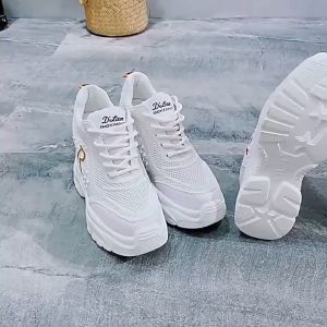 Sepatu Sneakers Wanita Hak Tinggi Casual White Shoes Anti Slip 7017 Trendy Karet Premium Quality Comfortable Breathable Platform Shoes Fashion Women