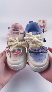 Childrens high top soft fashionable sports shoes girls cute cartoon anti slip breathable casual shoes