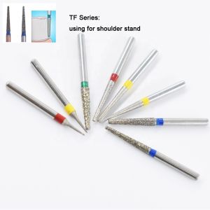10pcs TF Series Taper Flat End Dental Diamond Burs Drills High Speed Handpiece Teeth Whitening FG Dia 1.6MM Dentistry Materials