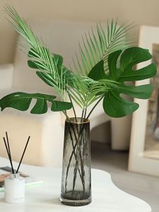 Lá giả trang trí cắm hoa cành trầu bà dương xỉ lá cọ lá dừa lá rùa decor sự kiện tường cỏ cửa tiệm studio phụ kiện chụp hình