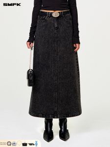 SMFK | Retro A-line Denim Skirt