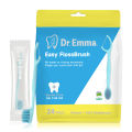 Dr. Emma 2-in-1 Travel Toothbrush Set | Disposable Portable Kit with Mini Toothbrush, Flosser & Toothpaste | Mint Fresh Breath,. 
