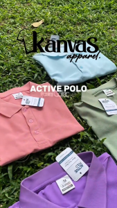 Kanvas Active Polo Shirts for Men & Women with Collar & Buttons Formal Tops Mens Golf Sportswear Basic Plain Peach