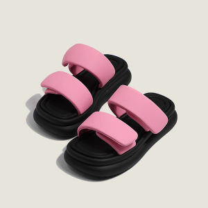 Womens Thick Bottom Sandals Summer Outdoor Wear 2025 New Magic Tape Casual Sports Beach Slippers Flat Sandals Fashionable