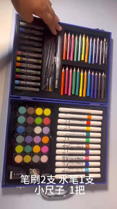 Coloring Set for Kids Watercolor Paint Oil Pastels Colored Pencils Acrylic Marker Pen Painting Set 88Pcs