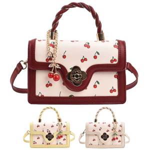 MOJOYCE Fashionable Womens Cherry Design Crossbody Bag in Red PU Leather Perfect for Daily Use and Weekend Trips