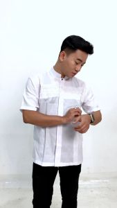 Baju Koko bordir lengan pendek bahan katun new series