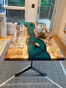 Epoxy Resin Table Large Board Solid Wood Log Dining Table Factory Customized Tea Table Tea Table Eight-Immortal Table Coffee Table River Table