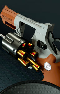 Manual Model 357 Plastic Revolver Shooting Toy Manual Mode Two Play Method Side-Open with Complete Accessory Choice