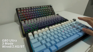 JITE G80 ULTRA 80 KEYS THREE MODE (WIRED/2.4G/BLUETOOTH) GAMING MECHANICAL KEYBOARD WITH RGB LIGHT AND RECHARGEABLE