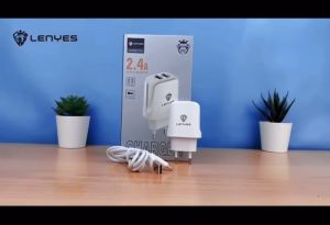 LCH332 - Charger LENYES LCH-332 EU 2.4A 2usb adapter dengan kabel charger original