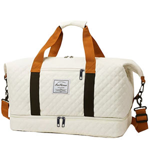 Daily Wear Waterproof Travel Duffel Bag Double Top Handles Multi Compartment Handbag for Road Trip Casual Fitness Use