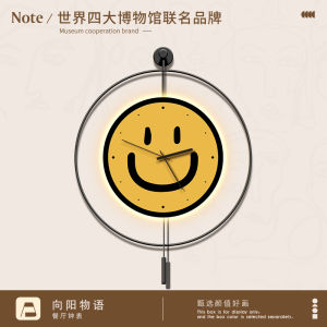 Simple Modern round Metal Wall Clock Creative Smile Face Restaurant Home Decor Clocks Battery Powered