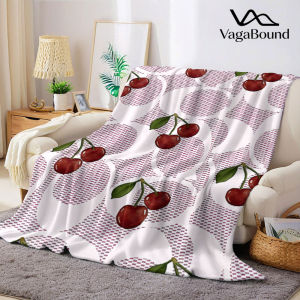 Cherry Lux Flannel Blanket Perfect for Sofa Office Bed Travel Sleep Read Relax Camping four season use