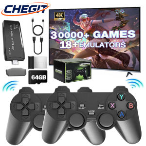 M8 4K TV Retro Game Console 64GB 20000+/30000 Retro Games 2.4G Wireless Dual Controller Game Stick Retro Game Family Gift