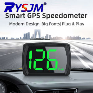 RYSJM | Car Head-Up Display Car GPS Digital Speedometer HUD Big Font Speed Head Up Display KMH Speed Meter Smart Auto Accessories