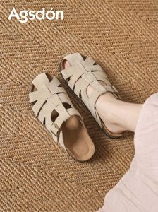 Agsdon | Hollow Out New Summer Thick Sole Versatile Round Toe Roman Sandals